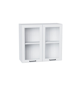 Шкаф верхний с 2-мя остекленными дверцами Барселона, цвет: Белый