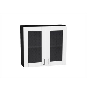 Шкаф верхний с 2-мя остекленными дверцами Лофт, цвет: Super White