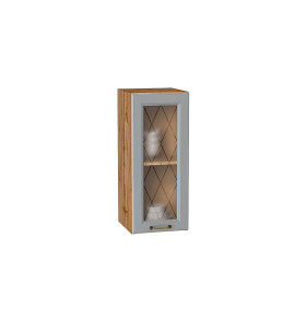 Шкаф верхний с 1-ой остекленной дверцей Ницца, цвет: Графит