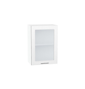 Шкаф верхний с 1-ой остекленной дверцей Валерия-М, цвет: Белый металлик