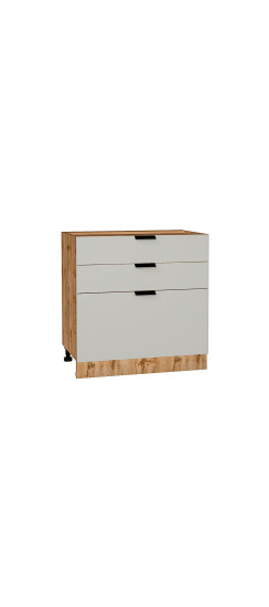 Шкаф нижний с 3-мя ящиками Евро, цвет: Агат | Пленка ПВХ., Агат