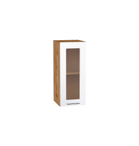 Шкаф верхний с 1-ой остекленной дверцей Валерия-М, цвет: Белый глянец