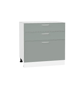 Шкаф нижний с 3-мя ящиками Квадро, цвет: Аквамарин