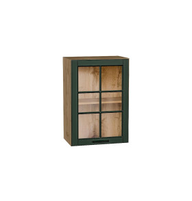 Шкаф верхний с 1-ой остекленной дверцей Дублин, цвет: Special Green