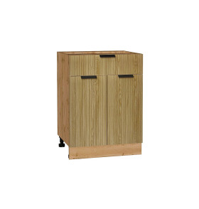 Шкаф нижний с 2-мя дверцами и ящиком Евро Лайн, цвет: Дуб песочный