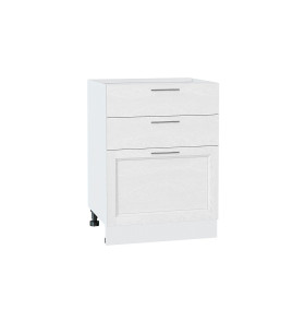 Шкаф нижний с 3-мя ящиками Сканди, цвет: White Softwood