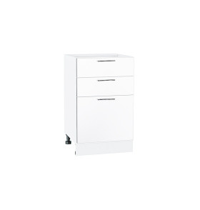 Шкаф нижний с 3-мя ящиками Валерия-М, цвет: Белый глянец