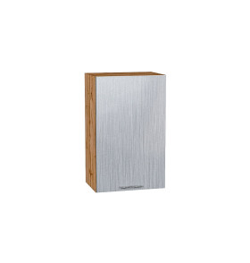 Шкаф верхний с 1-ой дверцей Валерия-М, цвет: Серый металлик дождь светлый