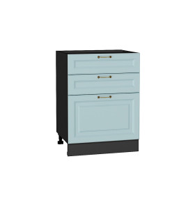 Шкаф нижний с 3-мя ящиками Ницца, цвет: Голубой