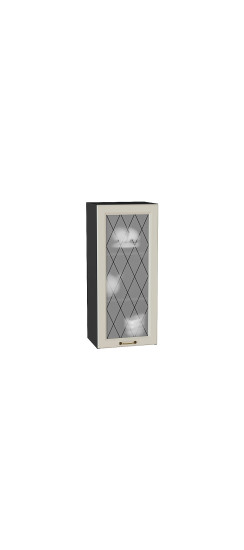 Шкаф верхний с 1-ой остекленной дверцей Ницца, цвет: Агат | Пленка ПВХ., Агат