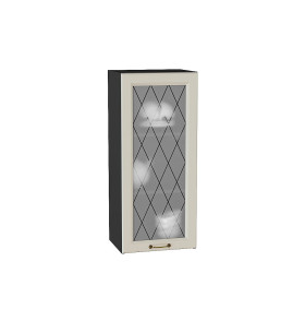 Шкаф верхний с 1-ой остекленной дверцей Ницца, цвет: Агат