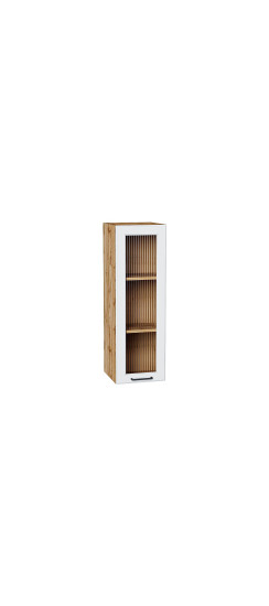 Шкаф верхний с 1-ой остекленной дверцей Барселона, цвет: Белый | Пленка ПВХ., Белый