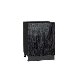 Шкаф нижний с 2-мя дверцами Валерия-М, цвет: Черный металлик дождь