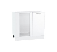 Шкаф нижний угловой Валерия-М, цвет: Белый металлик