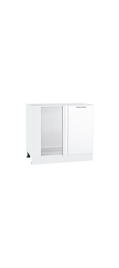 Шкаф нижний угловой Валерия-М | Белый металлик, Современный