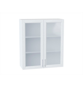 Шкаф верхний с 2-мя остекленными дверцами Сканди, цвет: White Softwood