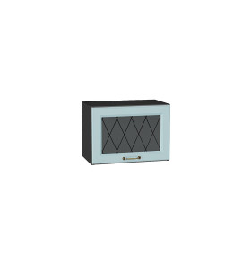 Шкаф верхний горизонтальный остекленный Ницца, цвет: Голубой