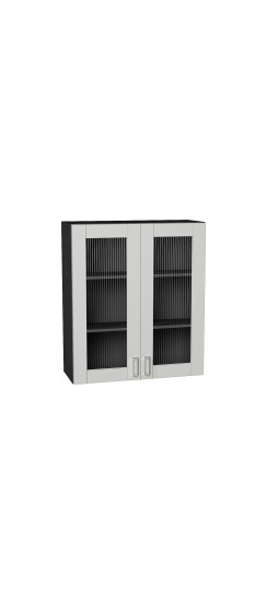 Шкаф верхний с 2-мя остекленными дверцами Лофт, цвет: Grey Silk | ПЭТ, Grey Silk