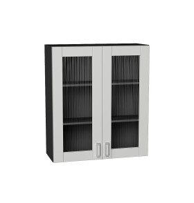 Шкаф верхний с 2-мя остекленными дверцами Лофт, цвет: Grey Silk