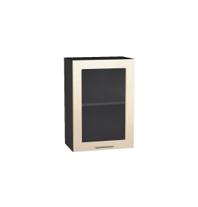 Шкаф верхний с 1-ой остекленной дверцей Валерия-М, цвет: Бежевый металлик