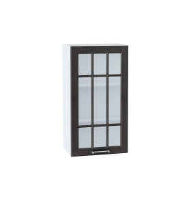 Шкаф верхний с 1-ой остекленной дверцей Прага, цвет: Венге премиум