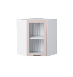 Шкаф верхний угловой остекленный Барселона, цвет: Кашемир