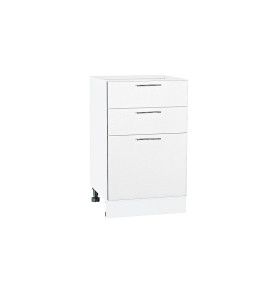 Шкаф нижний с 3-мя ящиками Валерия-М, цвет: Белый металлик
