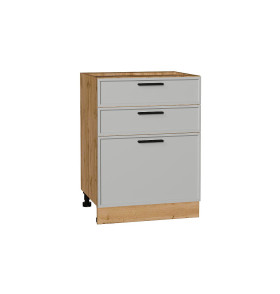 Шкаф нижний с 3-мя ящиками Фрейм, цвет: Grey Silk