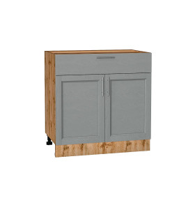 Шкаф нижний с 2-мя дверцами и ящиком Сканди, цвет: Grey Softwood