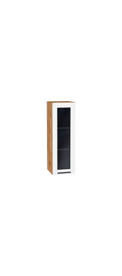 Шкаф верхний с 1-ой остекленной дверцей Глетчер, цвет: Айленд Силк | Пленка ПВХ «Soft Touch»., Айленд Силк