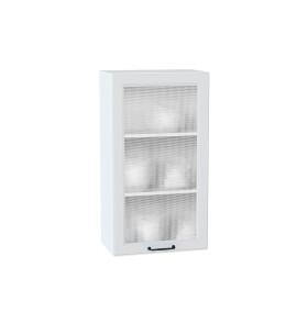 Шкаф верхний с 1-ой остекленной дверцей Ницца, цвет: Blanco