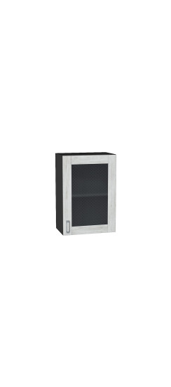 Шкаф верхний с 1-ой остекленной дверцей Лофт, цвет: Nordic Oak | Эко Шпон — структурный материал с защитным слоем оверлея (Южная Корея). Отличается высокой стойкостью к истиранию и механическим повреждениям. Репродукция натуральных материалов — Super Real