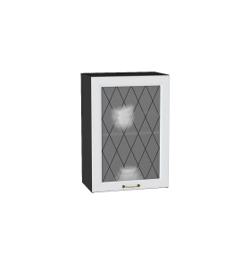 Шкаф верхний с 1-ой остекленной дверцей Ницца, цвет: Белый