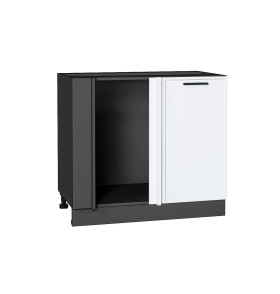 Шкаф нижний угловой Фрейм, цвет: White Silk