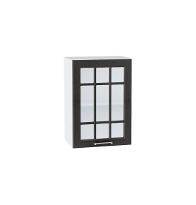 Шкаф верхний с 1-ой остекленной дверцей Прага, цвет: Венге премиум