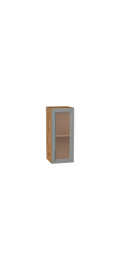 Шкаф верхний с 1-ой остекленной дверцей Сканди, цвет: Grey Softwood | Эко Шпон с уникальным покрытием «Soft-touch» и защитным лаком (Япония)., Grey Softwood