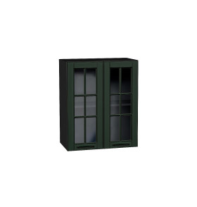 Шкаф верхний с 2-мя остекленными дверцами Дублин, цвет: Special Green