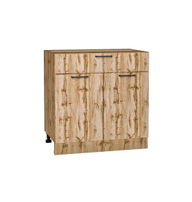 Шкаф нижний с 2-мя дверцами и ящиком Флэт, цвет: Wotan Oak 2S