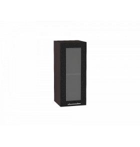 Шкаф верхний с 1-ой остекленной дверцей Валерия-М, цвет: Черный металлик