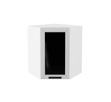 Шкаф верхний угловой остекленный Глетчер, цвет: Гейнсборо Силк