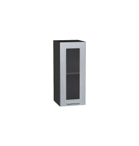 Шкаф верхний с 1-ой остекленной дверцей Валерия-М, цвет: Серый металлик дождь светлый