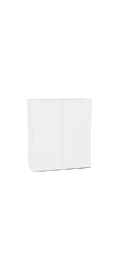 Шкаф верхний с 2-мя дверцами Фьюжн, цвет: Silky White | ПЭТ, Silky White