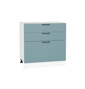 Шкаф нижний с 3-мя ящиками Флэт, цвет: Grey-green In 2S
