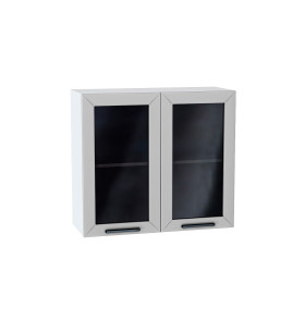 Шкаф верхний с 2-мя остекленными дверцами Глетчер, цвет: Гейнсборо Силк