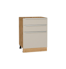 Шкаф нижний с 3-мя ящиками Фьюжн, цвет: Cream Silk