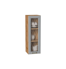 Шкаф верхний с 1-ой остекленной дверцей Ницца, цвет: Графит