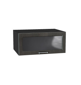 Шкаф верхний горизонтальный остекленный глубокий Прага, цвет: Венге премиум