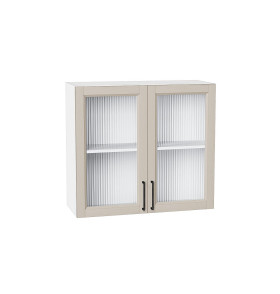 Шкаф верхний с 2-мя остекленными дверцами Сканди, цвет: Cream Silkwood