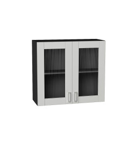 Шкаф верхний с 2-мя остекленными дверцами Лофт, цвет: Grey Silk