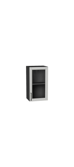 Шкаф верхний с 1-ой остекленной дверцей Сканди, цвет: Grey Silkwood | ПЭТ, Grey Silkwood